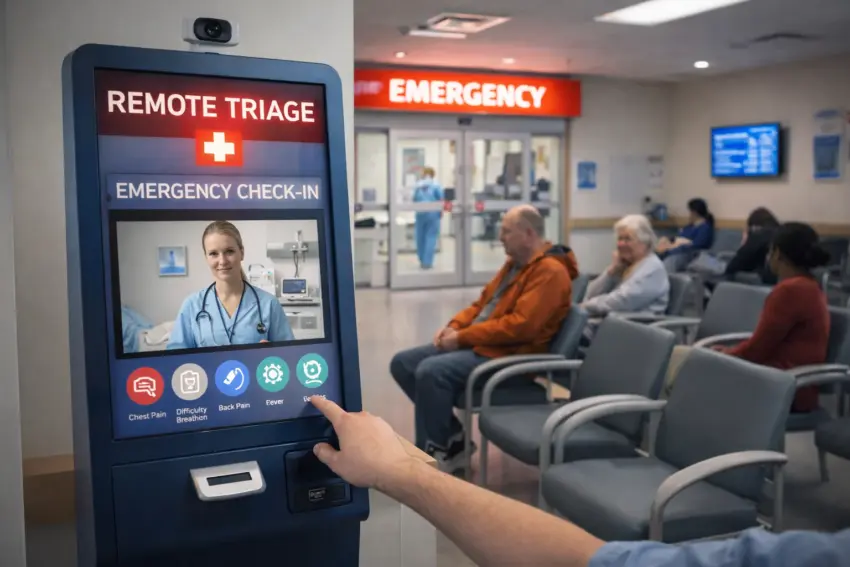 Hospitals Pilot Remote Triage Kiosks in Emergency Waiting Areas